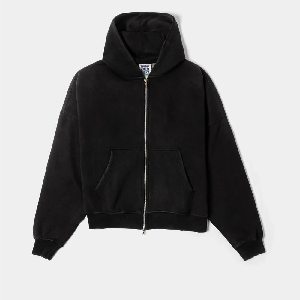 Maison Article Black Tech Zip-Up Hoodie Size Large NWT